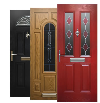 composite doors in different colours